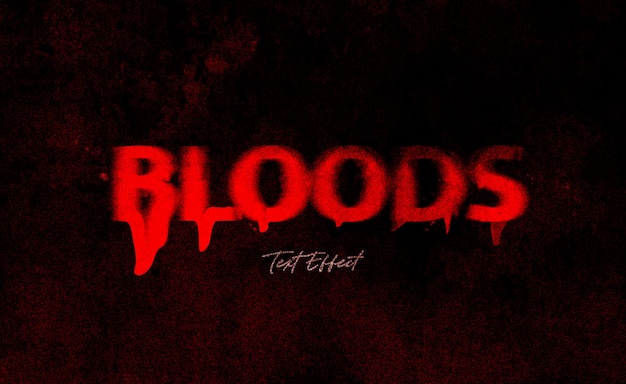 PSD bloods 3d text style effect template