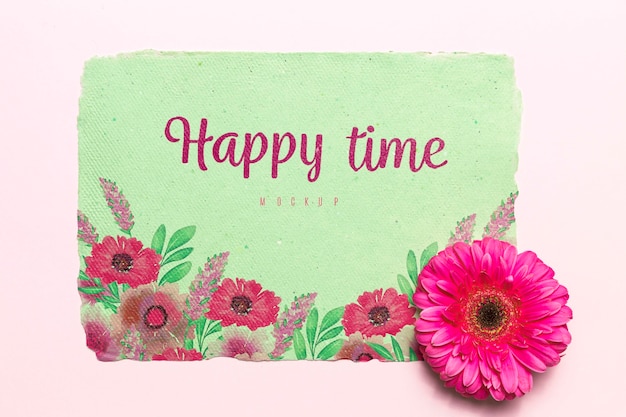 PSD blooming flower happy time concept