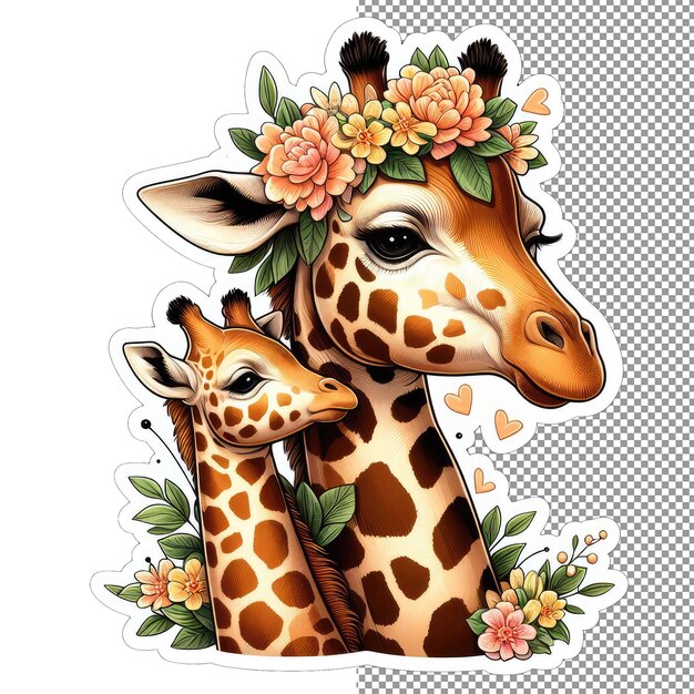 PSD blossom buddies tender moments met animal mother en child sticker