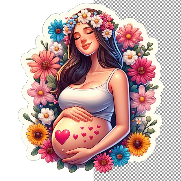 PSD blossoming motherhood a beautiful journey sticker