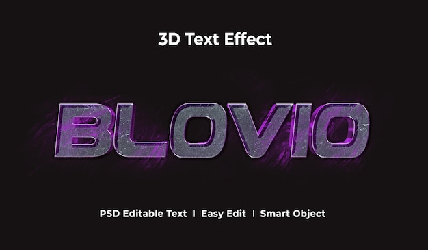 Blovio3dテキストスタイル効果モックアップテンプレートプレミアム