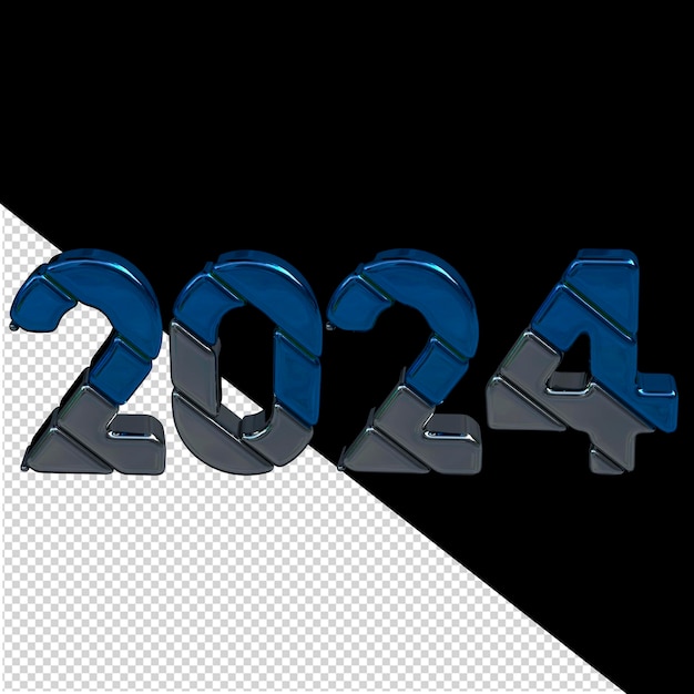 PSD 블루 2024 새해 3d