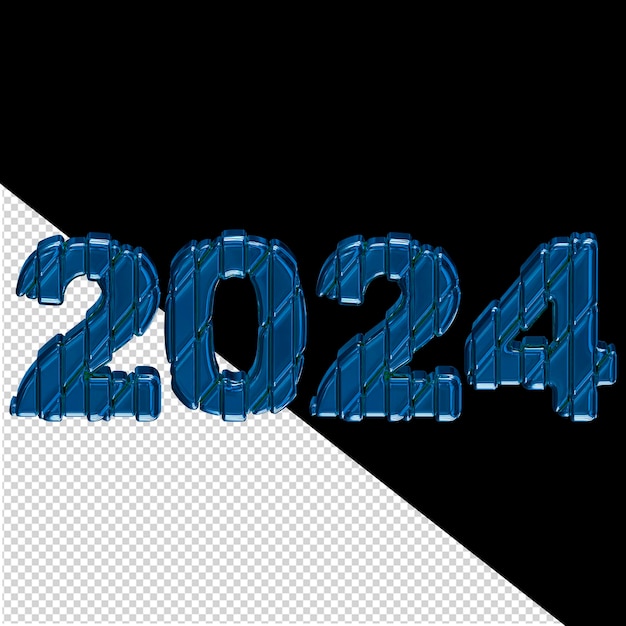 Blue 2024 new year 3d