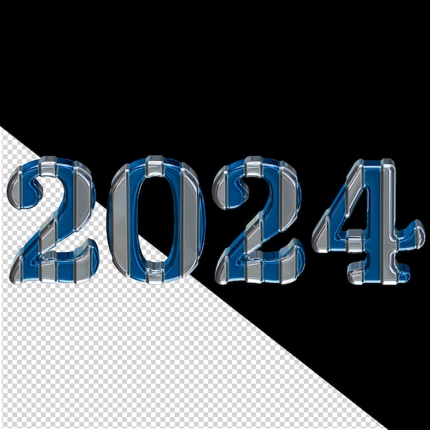 PSD 블루 2024 새해 3d