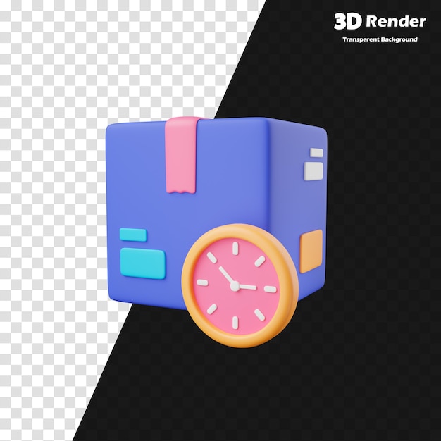 a blue 3d clock with the time of 3 00