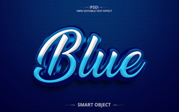 Blue 3d creative psd text effect design