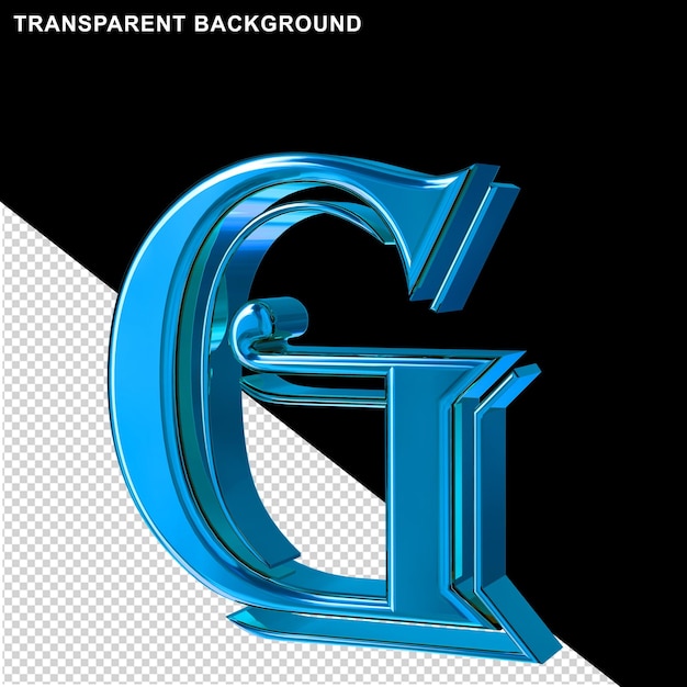 PSD blue 3d letter g