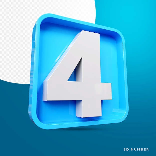 Blue 3D number premium