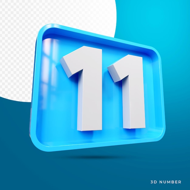 Blue 3d number premium