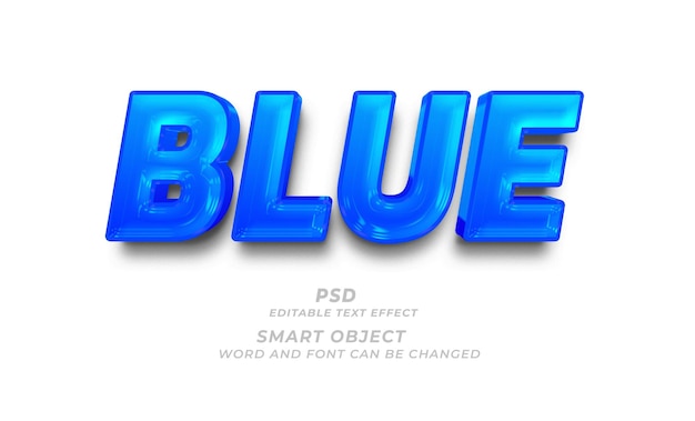 藍色 3D PSD 可編輯文本效果