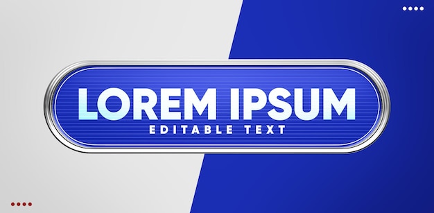 PSD blue 3d rendering text box with editable text