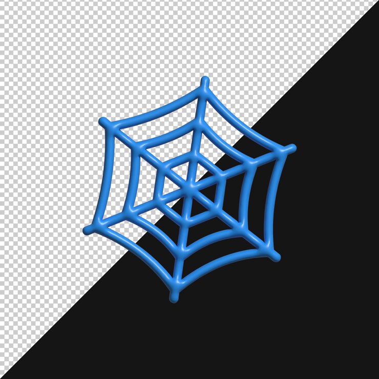 PSD blue 3d spider web