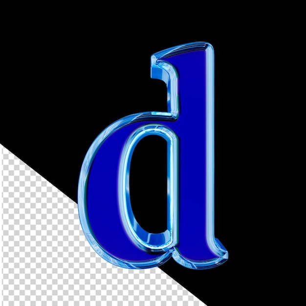 PSD blue 3d symbol in a blue ice frame