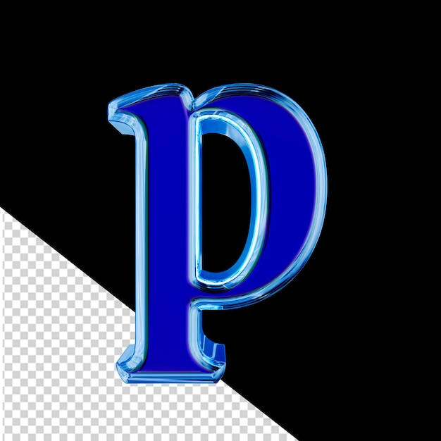 PSD blue 3d symbol in a blue ice frame