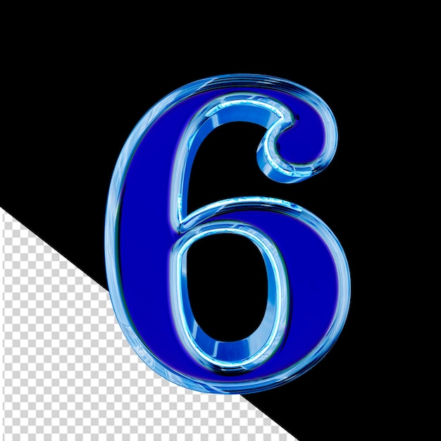 Blue 3d symbol in a blue ice frame