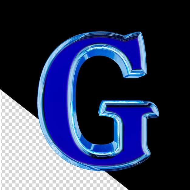Blue 3d symbol in a blue ice frame