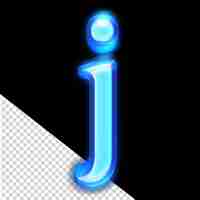 PSD Синий 3d-символ, светящийся вокруг краев буквы j