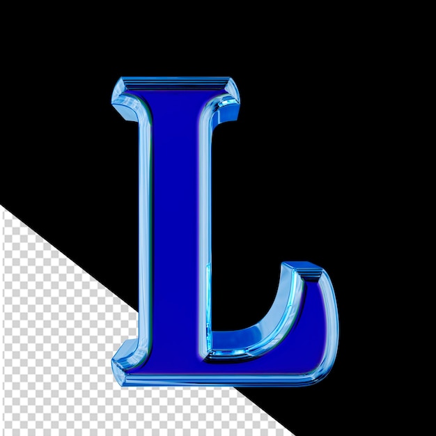 Синий 3d-символ в синей ледяной рамке