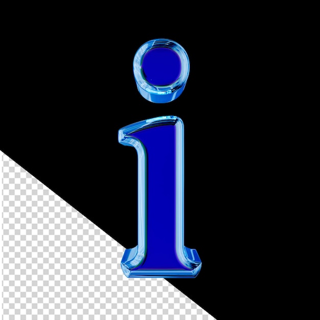 Синий 3d-символ в синей ледяной рамке