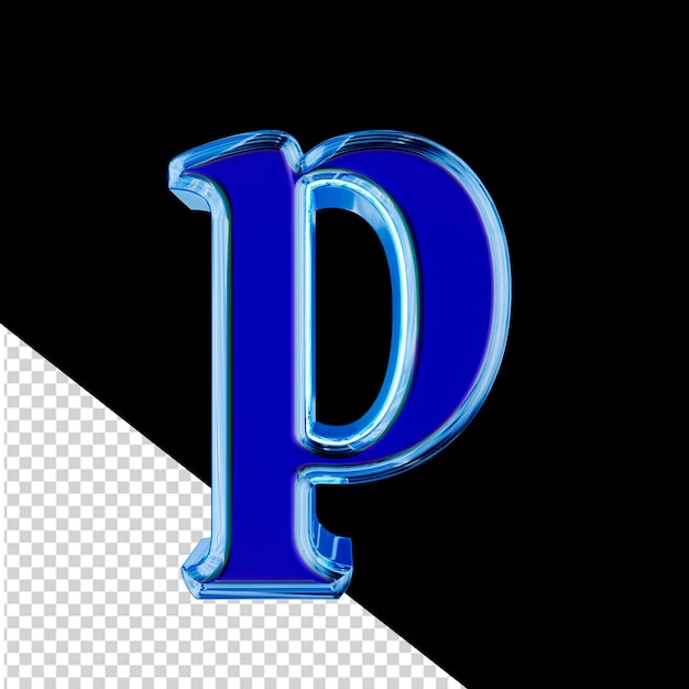 PSD 파란색 얼음 프레임에 파란색 3d 기호