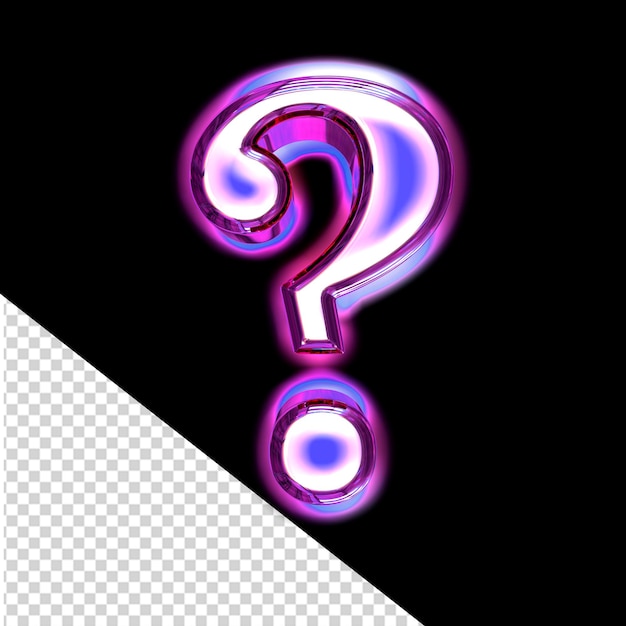blue 3d symbol in a purple frame with glow