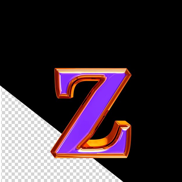 PSD blue 3d symbol in a redheaded frame letter z