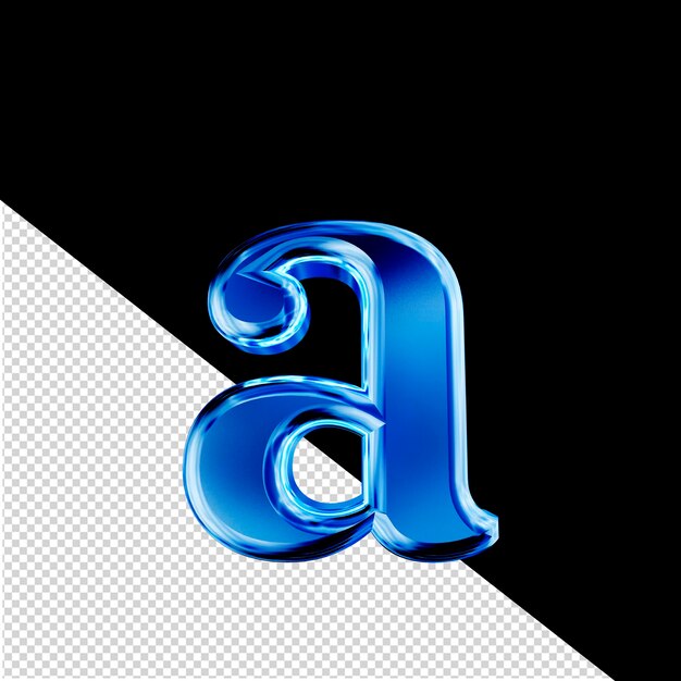 PSD blue 3d symbol with bevel letter a