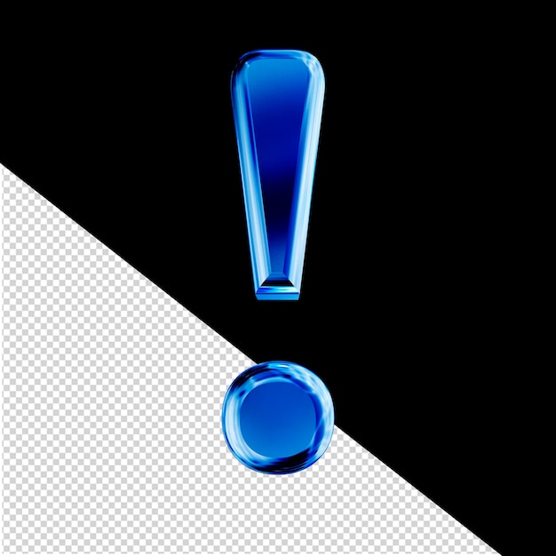 PSD blue 3d symbol with bevel