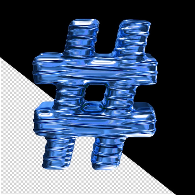 PSD simbolo 3d blu con nervature orizzontali