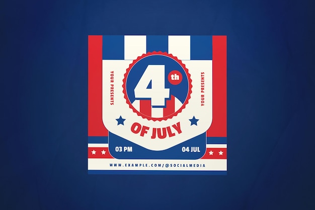 PSD blue 4th of july event instagram post