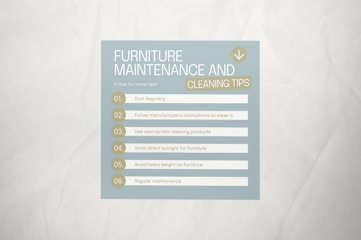 PSD blue abstract shape furniture maintenance social media post