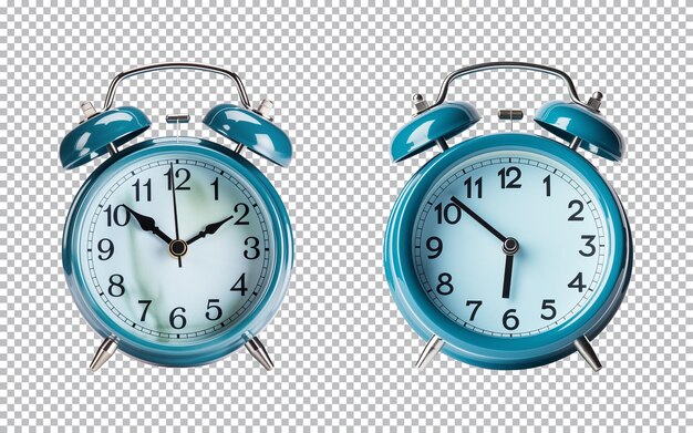 PSD blue alarm clock isolated on a transparent background png