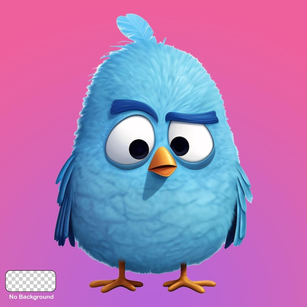 Персонаж мультфильма "Голубая сердитая птица"