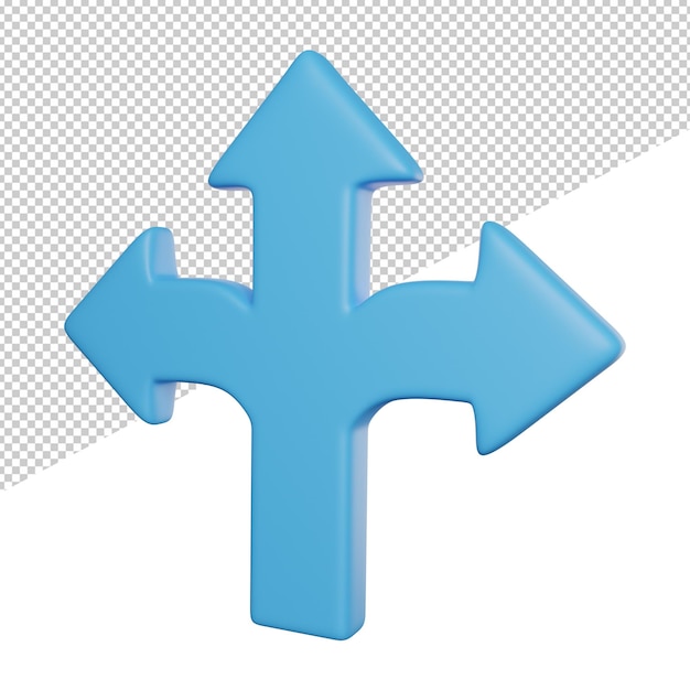 A blue arrow with a white background.