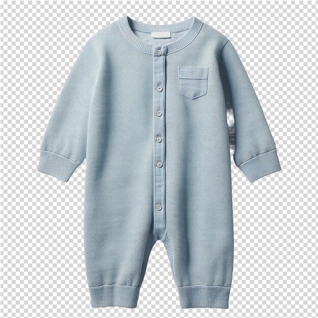 PSD a blue baby clothes with a pocket on the front