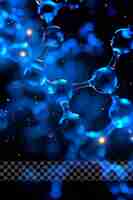 PSD 青い背景 水の化学構造を透明な背景で