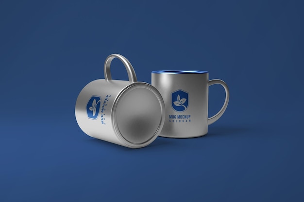 Blue background mug mockup