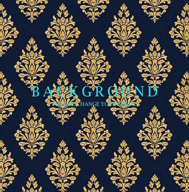 PSD a blue background with gold leaves and gold leaves