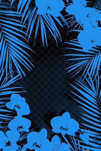 PSD a blue background with palm trees and the word quot l quot on it