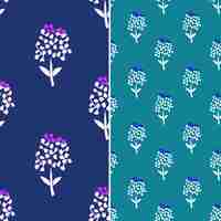 PSD a blue background with a pattern of flowers and a blue background