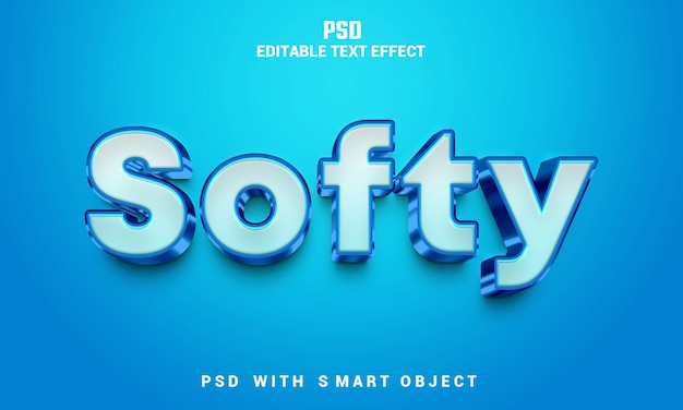 A blue background with the text soft effect.