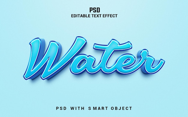 A blue background with the text water effect.