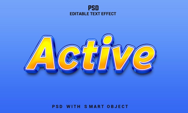 青色の背景に「active」という単語が表示されている