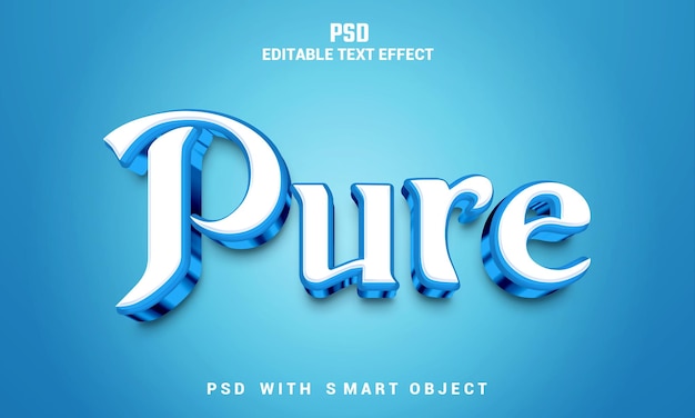 A blue background with the word pure on it