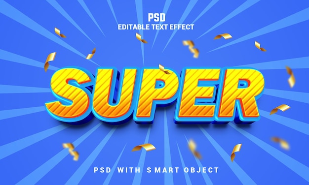 PSD a blue background with the word super on it