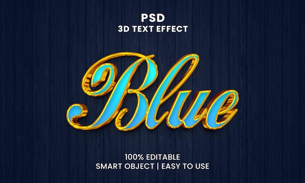 Uno sfondo blu con l'effetto di testo 3d di parole su di esso