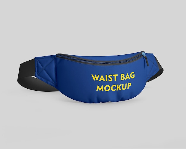 A blue bag mockup psd with waist bag mockup on it