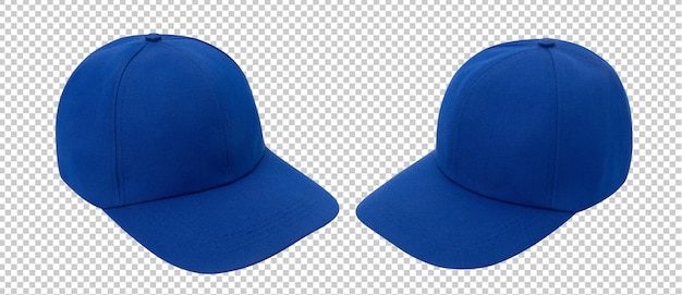 Blue baseball cap mockup isolated