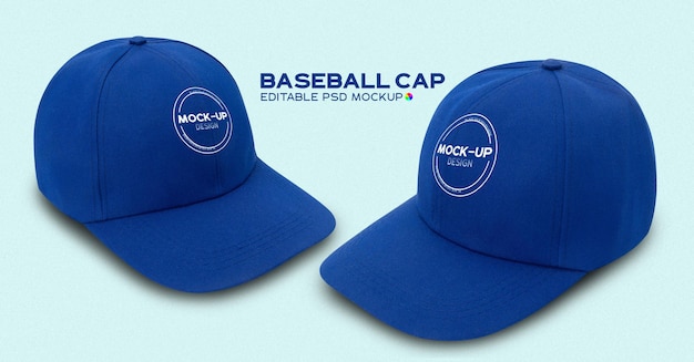 PSD blue baseball cap mockup