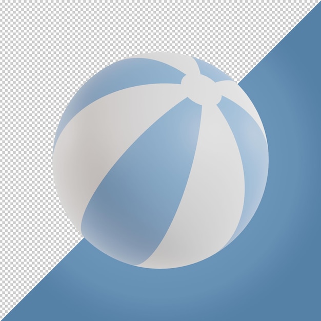 PSD blue beach ball 3d render illustration